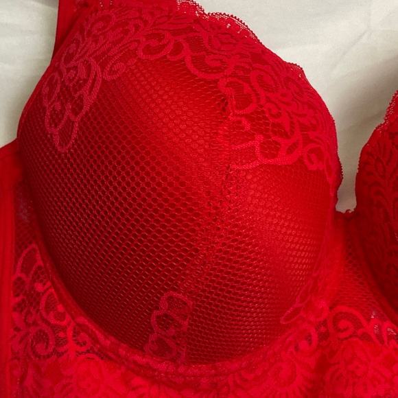 Vibrant Red Lace Underwire Bra - Picture 2 of 6